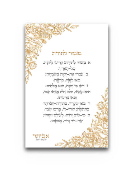 מתנות לעליה לתורה - מגנט מזמור לתודה במיתוג אישי